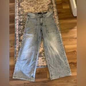 Banana Republic Light Blue high waisted Wide Leg crop Jeans size 26